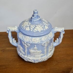 Elegant Blue and White Ceramic Art Piece German Castle Punch Bowl